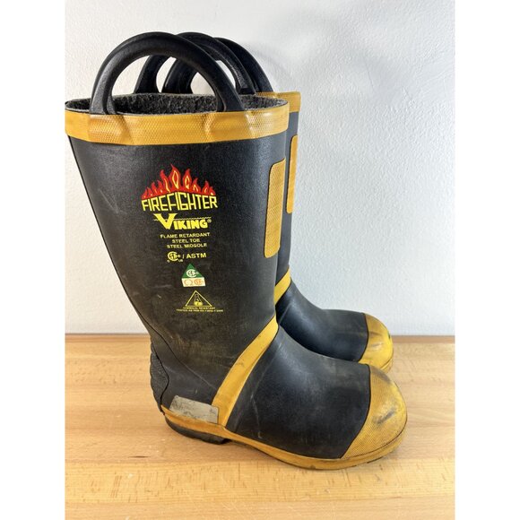 Viking Men's 14” Felt Lined Firefighter/EMS Steel Toe Rubber Boots Size 9 M - Picture 3 of 12